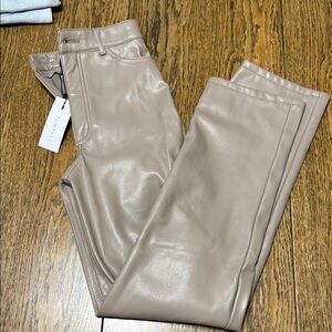 Dynamite Taupe Faux Leather Pants
